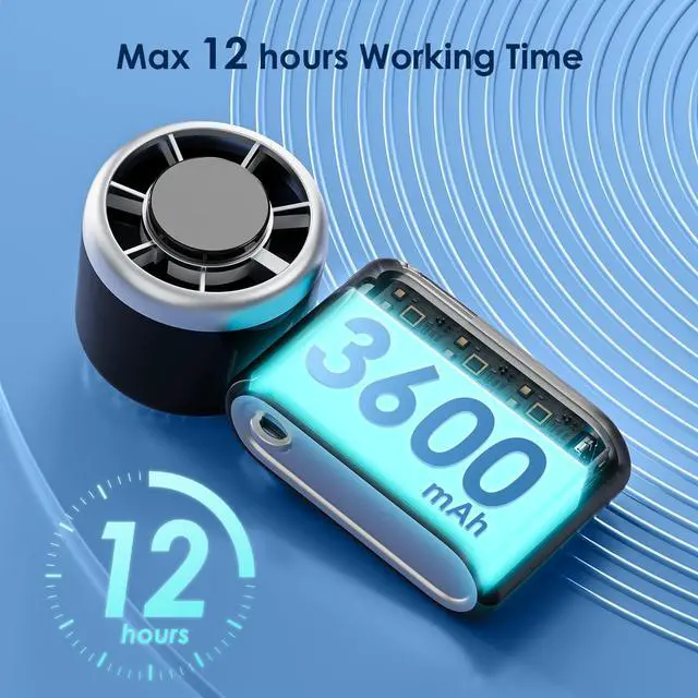 Alt view image 7 of 7 - Small Portable Handheld Turbo Fan, 0.2 lb & 12 Hrs Cooling Personal Fans, Quiet Stepless High Speed Mini Hand Fan, Rechargeable Battery Fan for Outdoor, Travel, Camping, Gifts for Women & Men (Black)