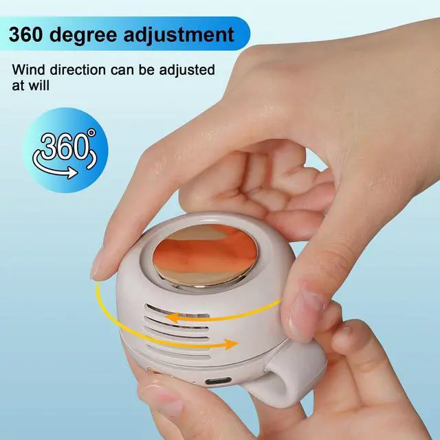 Alt view image 5 of 7 - 2PCS Portable Electric Mini Bladeless Fan, Silent Mini Adjustable Clip-On USB Rechargeable Fan, 3-Speed Ultra-Quiet Personal Cooling Fan