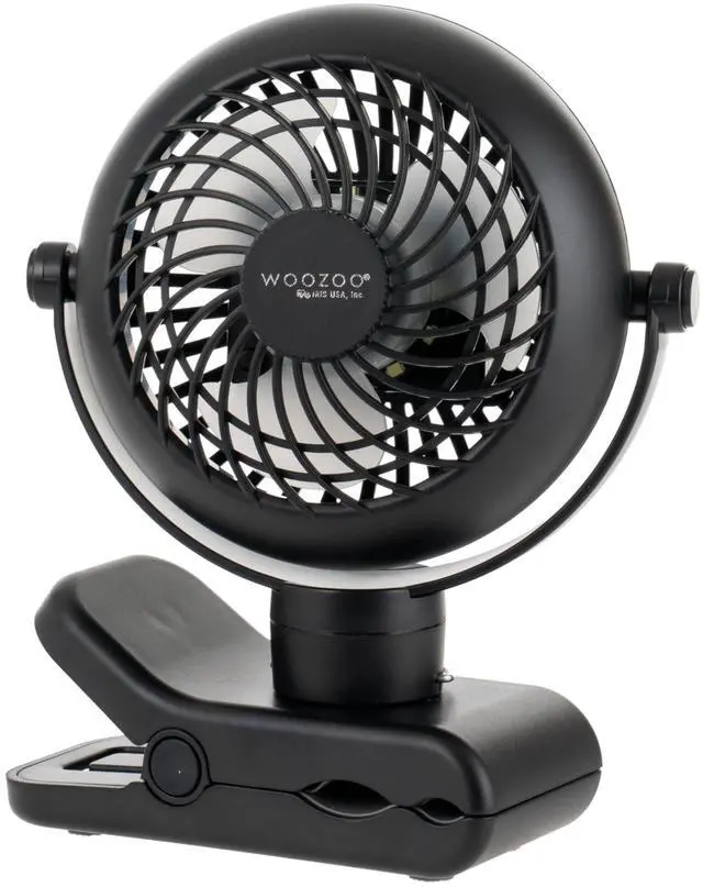 Main image of WOOZOO 3.5" Cordless Portable Clip On Fan, USB-C Rechargeable Fan, LED Light, Mosquito Repellent Tray, 360° Tilt, 3 Speeds,Bedside Kitchen Camping Golfing Outdoor Use, Black