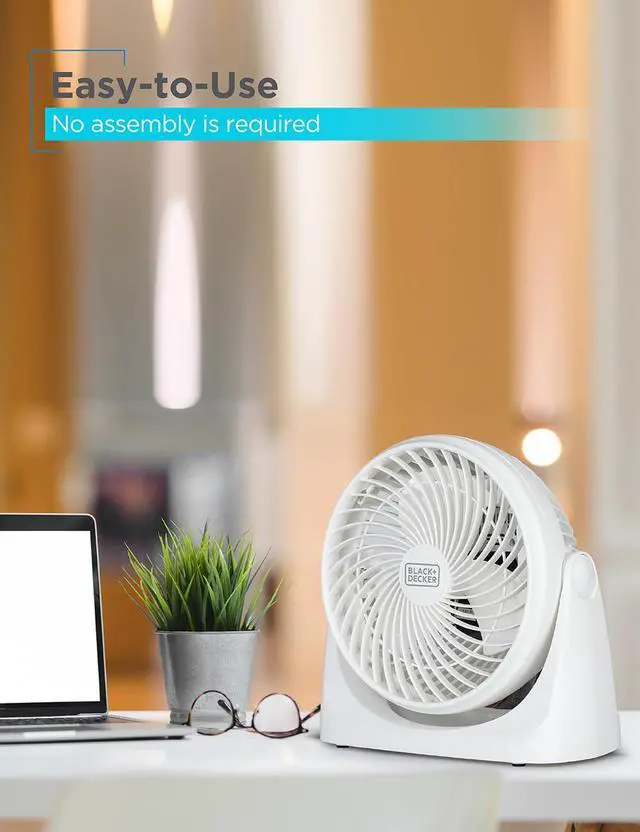 Alt view image 5 of 7 - 7-Inch Portable Turbo Fan, 3-Speed Settings, BFTU107W, White