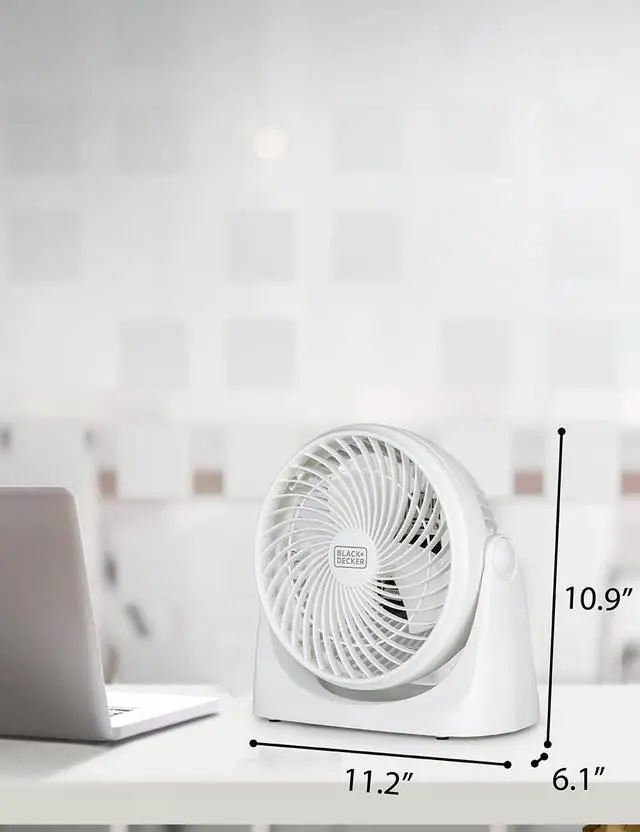 Alt view image 7 of 7 - 7-Inch Portable Turbo Fan, 3-Speed Settings, BFTU107W, White