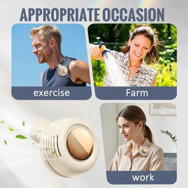 Alt view image 5 of 6 - Portable Silent Mini Bladeless Fan Clip On, 3-Speed Personal Fan with Secure Grip, 25dB Ultra Quiet, 360° Rotatable, USB Rechargeable Clip Fan for Waist, Shirt, Stroller, Travel, Office & Outdoor