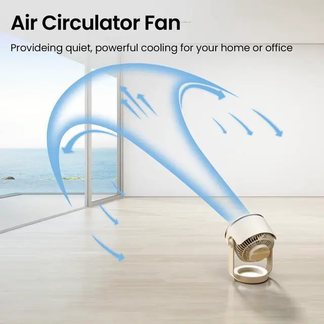Alt view image 3 of 7 - Quiet Desk Fan for Bedroom, Battery Powered Personal Fan Portable