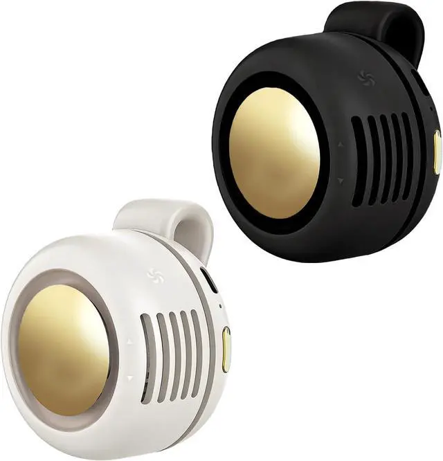 Main image of Portable Clip-On Fan, Mini USB Rechargeable 360° Rotatable Fan, 3-Speed Silent Mini Bladeless Fans (Black and White)