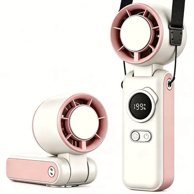 Main image of Portable Handheld Air Conditioners Fan with Semiconductor Ice Cooling,199 Speed Strong Wind,6000mAh Rechargeable,3-in-1 Mini AC Cooler Fan(Hand/Neck/Desk),Personal Turbo Fans for Outdoor Travel (Pink