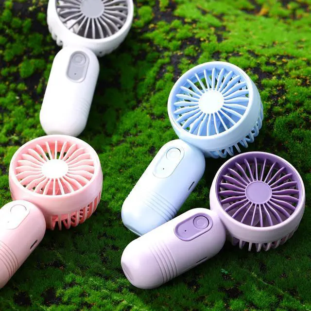Alt view image 7 of 7 - 6 Pcs Mini Portable Fan Bulk Cute Handheld Lightweight Small Little Personal Hand Eyelash Fan 3 Speeds USB Rechargeable for Women Men Indoor Outdoor Makeup Travel (Pink)