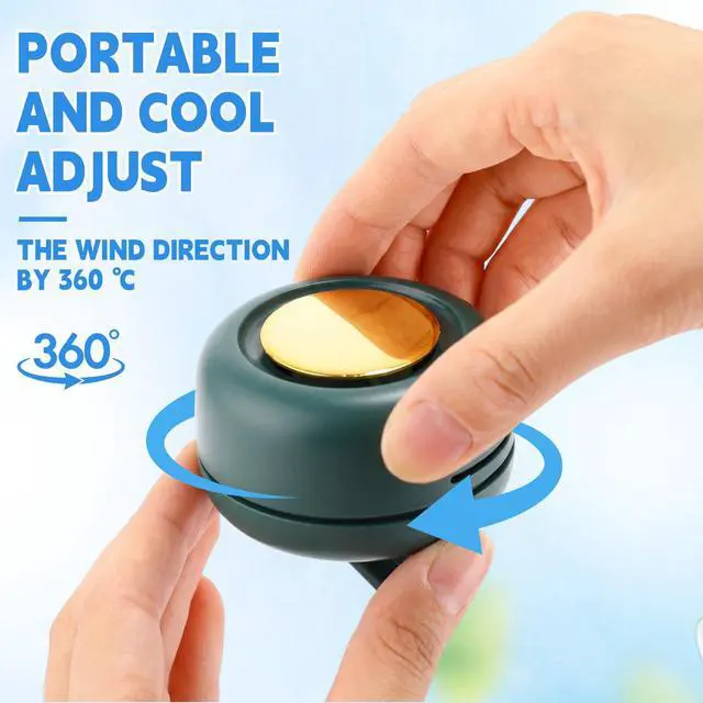 Alt view image 2 of 7 - 4 Pack 360° Portable Silent Mini Bladeless Electric Fan, Small Fan Clip on for Shirt & Waist, 3 Speeds Rechargeable Whirlwind Cooling Fans for Outdoor Travel Office(Green)
