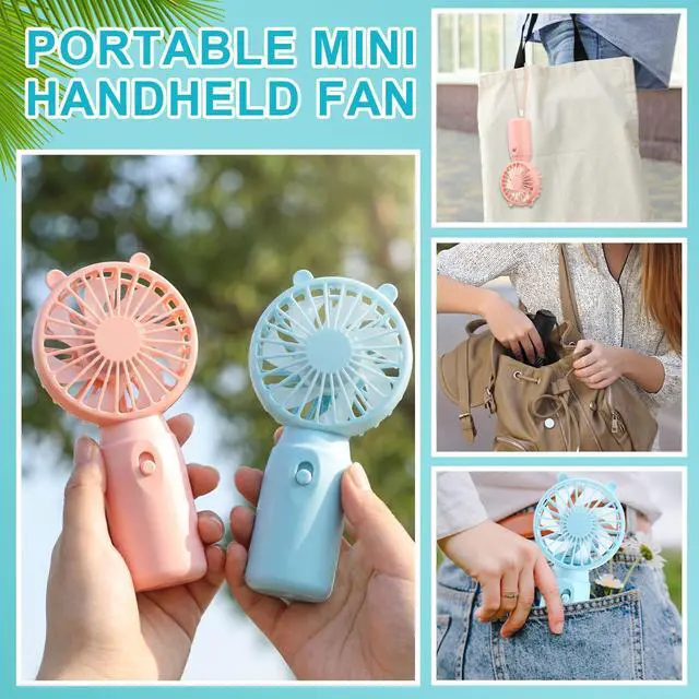 Alt view image 6 of 7 - 16 Pcs Mini Portable Fans Bulk Handheld Battery Operated Fan with Lanyard, Cooling Lightweight Pocket Personal Fans for Wedding Birthday Summer Outdoor Use (White Black Blue Pink)