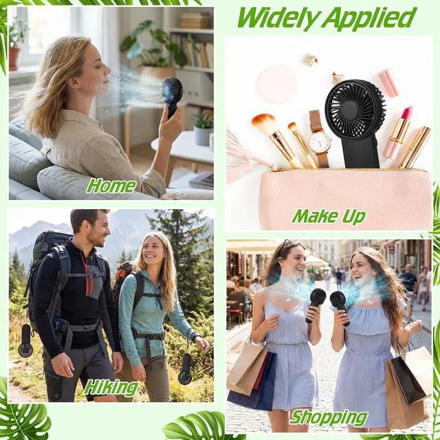 Alt view image 5 of 7 - 12 Pcs Small Personal Portable Fan Mini Handheld Bulk 1 Speed Electric Cute Battery Powered for Neck Lash Makeup Women Men Travel Camping Indoor Outdoor Summer (Black)