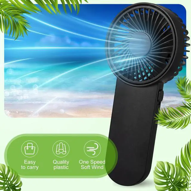 Alt view image 6 of 7 - 12 Pcs Small Personal Portable Fan Mini Handheld Bulk 1 Speed Electric Cute Battery Powered for Neck Lash Makeup Women Men Travel Camping Indoor Outdoor Summer (Black)