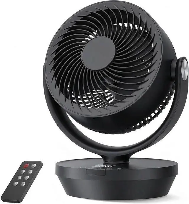 Main image of Air Circulator Fan for Bedroom, Quiet Table Fan with 4 Speeds, 90° Oscillation, 120° Vertical, 12H Timer, Powerful Airflow, Oscillating Desk Fan for Bedroom Office Home