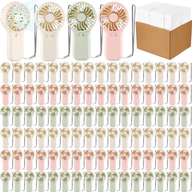 Main image of 24 Pack Mini Portable Fans Bulk with Lanyard Small Handheld Fans Gifts Bulk for Wedding Summer Travel Beach Gym Camping Makeup (Lanyard,3 Colors)