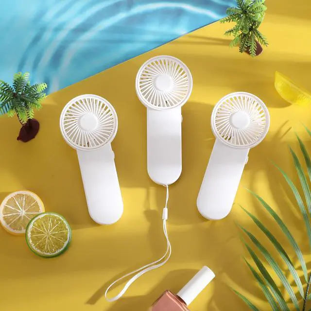Alt view image 5 of 7 - 12 Pcs Small Personal Portable Fan Mini Handheld Bulk 1 Speed Electric Cute Battery Powered for Neck Lash Makeup Women Men Travel Camping Indoor Outdoor Summer (White)