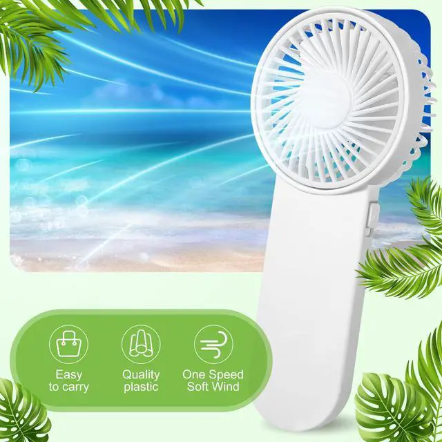 Alt view image 4 of 7 - 12 Pcs Small Personal Portable Fan Mini Handheld Bulk 1 Speed Electric Cute Battery Powered for Neck Lash Makeup Women Men Travel Camping Indoor Outdoor Summer (White)
