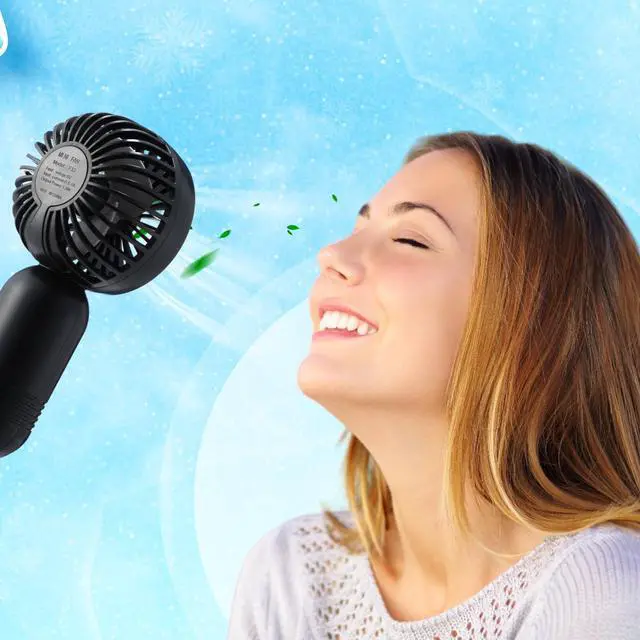 Alt view image 6 of 7 - 12 Pack Mini Portable Handheld Fan Bulk for Travel 3 Speeds, Rechargeable USB Battery Operated, Small Personal Eyelash Fans for Women Men Indoor Outdoor(Multicolor,Classic Style)