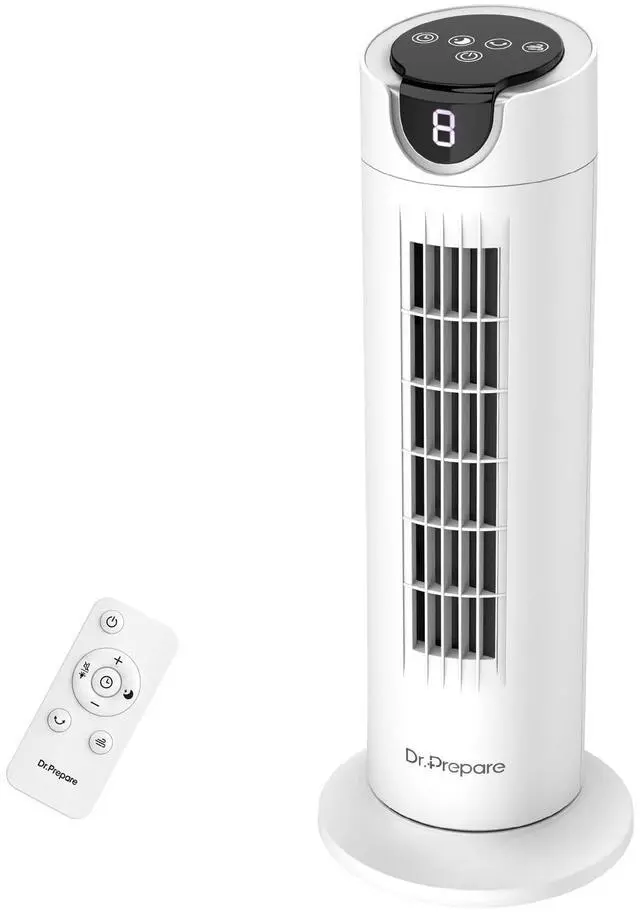 Main image of Tower Fan for Bedroom, 25 dB Quiet DC Motor Bladeless Fan, Detachable Washable Design, 8 Speeds, 8H Timer, 80° Oscillating Fans for Indoors, 16 Inch Desk Table Fans with Remote, White
