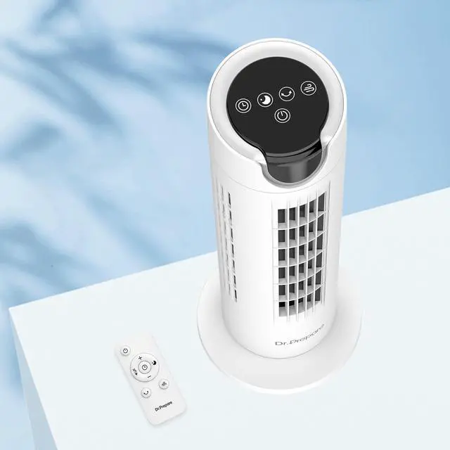 Alt view image 7 of 7 - Tower Fan for Bedroom, 25 dB Quiet DC Motor Bladeless Fan, Detachable Washable Design, 8 Speeds, 8H Timer, 80° Oscillating Fans for Indoors, 16 Inch Desk Table Fans with Remote, White