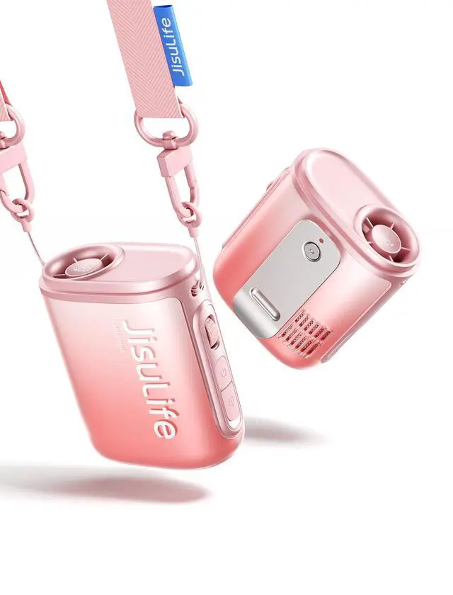 Main image of Portable Neck Fan, 100 Speed 40000RPM Cooling, Mini Personal Handheld Wearable Waist Fan, 16H 4500mAh Battery with LED Display, Lightweight in Outdoor, Travel, Jobsite Gifts (Pink)