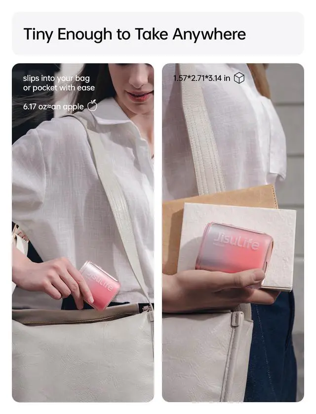 Alt view image 6 of 7 - Portable Neck Fan, 100 Speed 40000RPM Cooling, Mini Personal Handheld Wearable Waist Fan, 16H 4500mAh Battery with LED Display, Lightweight in Outdoor, Travel, Jobsite Gifts (Pink)