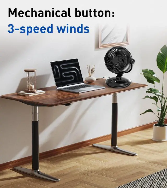Alt view image 4 of 6 - Desk Air Circulator Fan, Fan for Bedroom, Auto Oscillating Table Fans, 11 Inch, 3 Speeds, 28 db, for Quiet Fans for Whole Room/Home/Office/Dorm/Kitchen