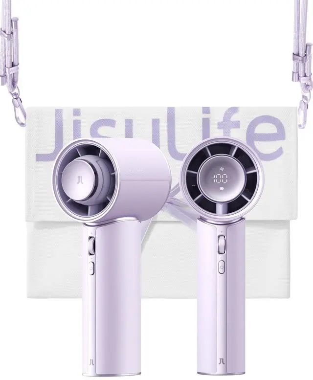 Main image of Handheld Fan - NextGen Cooling: 30H Max Runtime, 100Speed Turbo Air, Premium PU Leather, Aroma Pod Innovation, Portable Fan for Travel, Gifts for Women Men- Misty Purple (Pro1 Mini, 1Pc)