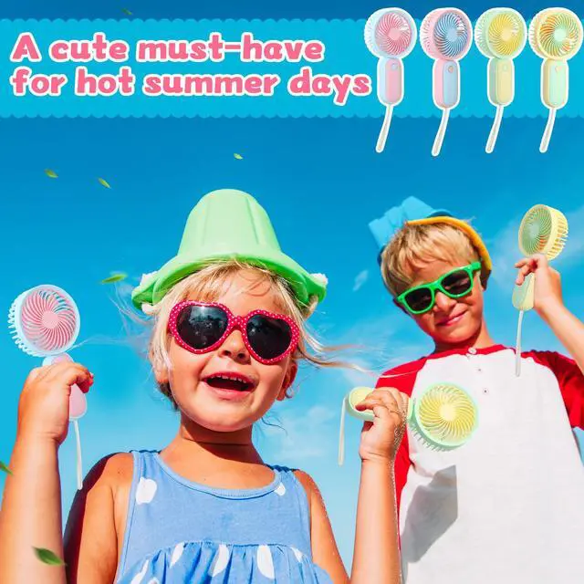 Alt view image 4 of 6 - Mini Handheld Fan, USB Rechargeable Hand Held Fan Hanging Small Hand Travel Fans Portable Powerful Fans for Women Outdoor Travelling Indoor Home, 4 Colors(20 Pcs)