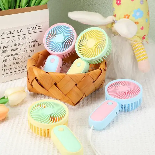 Alt view image 5 of 6 - Mini Handheld Fan, USB Rechargeable Hand Held Fan Hanging Small Hand Travel Fans Portable Powerful Fans for Women Outdoor Travelling Indoor Home, 4 Colors(20 Pcs)