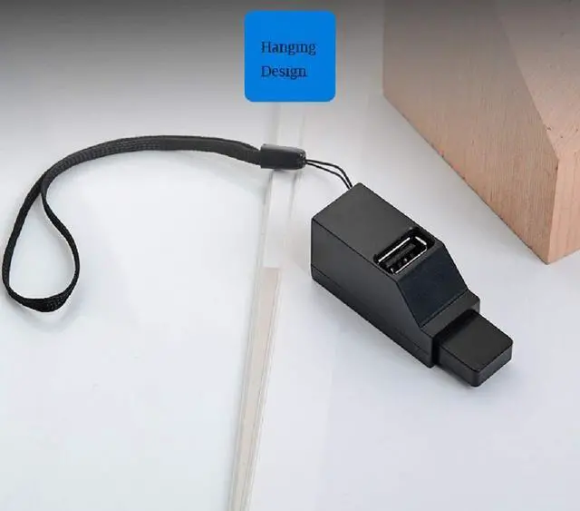 Alt view image 6 of 7 - 3-Port USB 3.0/2.0 Data Hub, Portable, Compact, Black, USB Hub, Compatible with PC, Laptop, USB Flash Drives, Mouse, Keyboard, External Hard Drives