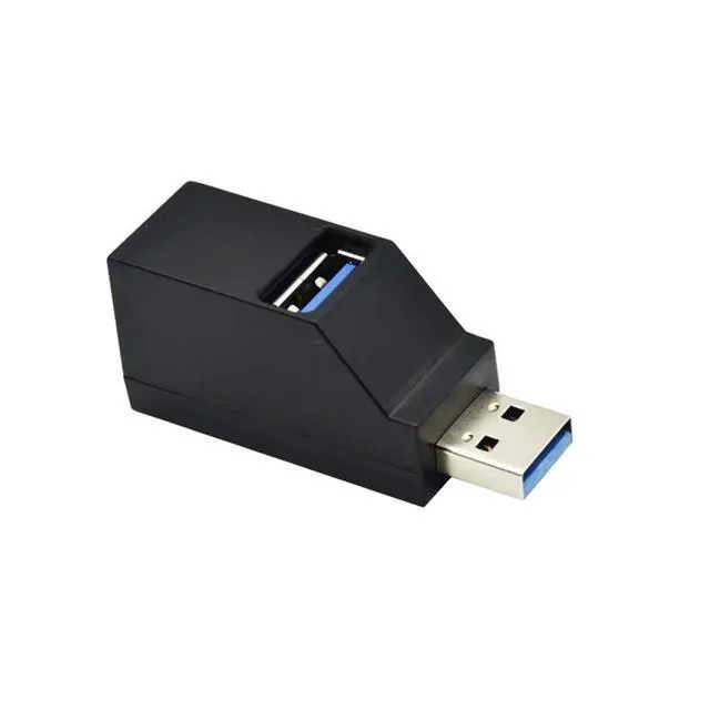 Alt view image 2 of 7 - 3-Port USB 3.0/2.0 Data Hub, Portable, Compact, Black, USB Hub, Compatible with PC, Laptop, USB Flash Drives, Mouse, Keyboard, External Hard Drives