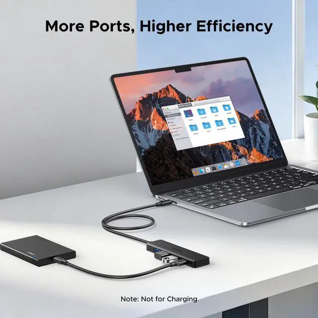 Alt view image 6 of 7 - USB C Hub, 4 Ports USB A Splitter Ultra-Slim USB Expander for Mouse, Keyboard, Flash Drive, U Disk, Printer Compatible with Laptop, Desktop PC, Xbox, PS5, and More 2FT