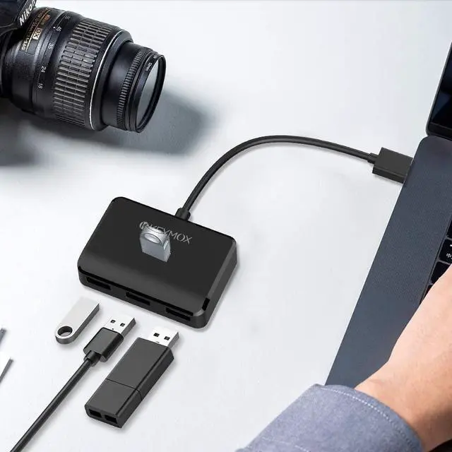 Alt view image 7 of 7 - 4-Port USB 3.0 Hub, Compact Size Data USB Hub for MacBook, Mac Pro, Mac mini, iMac, Surface Pro, XPS, PC, Flash Drive, Mobile HDD (Charging Not Supported), Black