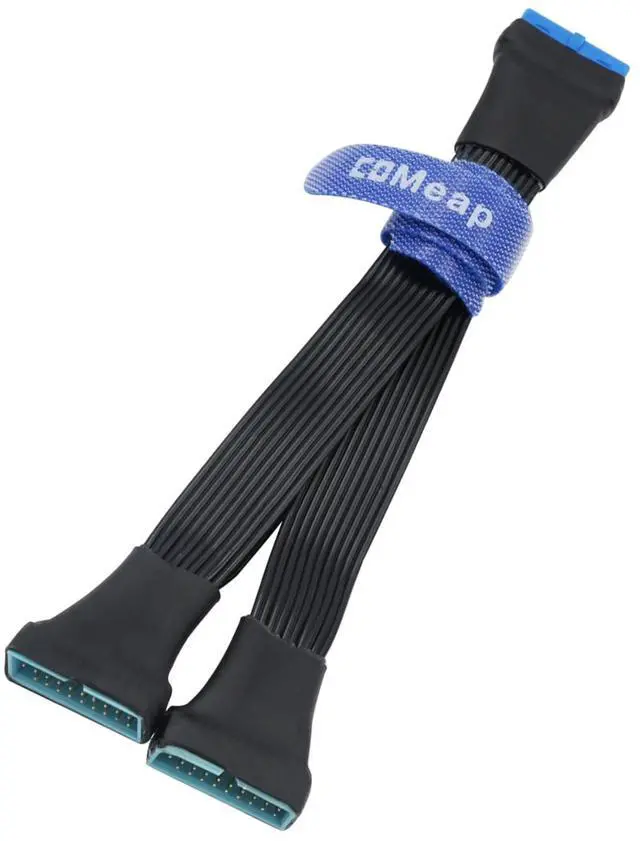 Main image of USB 3.0 Header Splitter Extension Cable, Small Mini USB 3.0 19/20 Pin 1 to 2 Y Splitter Internal Adapter for Motherboard 5.9-inch (15cm)