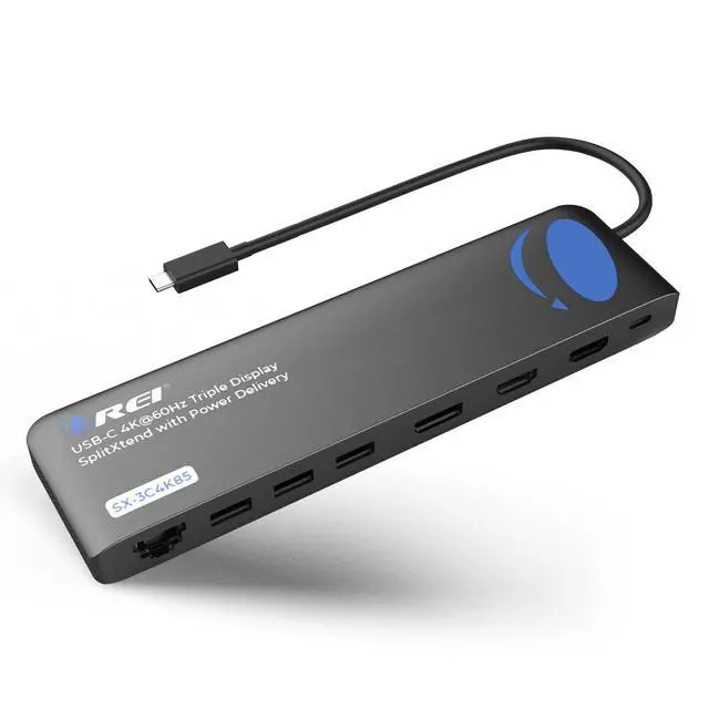 Alt view image 4 of 7 - USB C Docking Station Triple Monitor, SplitXtend 12-in-1 Laptop Dock with 2 HDMI + DisplayPort, 4K@60Hz, 85W PD, Ethernet, USB, SD/TF 3 Monitor Dock (MST, No Drivers, Windows)