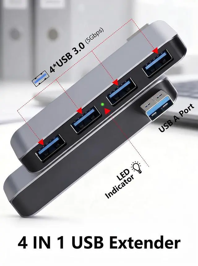 Alt view image 6 of 7 - Right USB Hub, Cable-Free USB Splitter,Portable USB Hub for Laptop