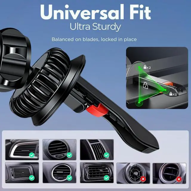 Alt view image 3 of 7 - Magnetic Car Phone Mount Air Vent Holder wtih Metal Ring