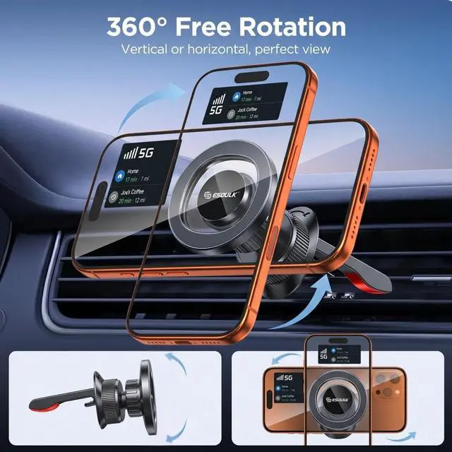 Alt view image 7 of 7 - Magnetic Car Phone Mount Air Vent Holder wtih Metal Ring