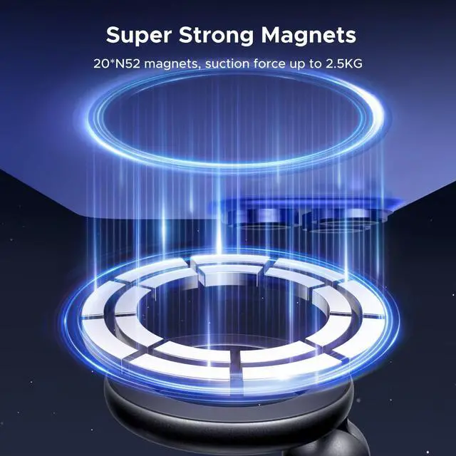 Alt view image 2 of 7 - Phone Mount for Magsafe Air Vent Car Mount Magnetic Never Block Phone Holder Strengthen Magnetic Power Compatible with iPhone 17 16 15 Pro Max 14 13 12 Pro Mini MagSafe Case