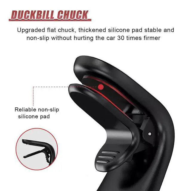 Alt view image 3 of 6 - Magnetic Car Phone Holder, L Type 360° Rotatable Adjustable Car Air Vent Cellphone Mount, No-Hand Clip-On Navigation Bracket, Universal Vehicle Smartphones Stand Accessories (Silver)