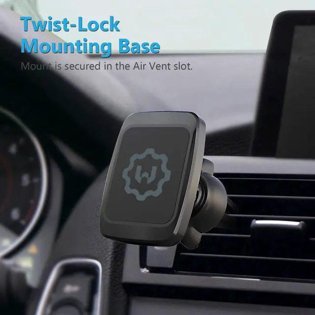 Alt view image 4 of 7 - Magnetic Phone Holder for Car, Twist-Lock Air Vent Car Phone Holder with Swift-Snap Technology, Secure Grip Car Phone Mount, Compatible with All Smartphones, Strong Magnets