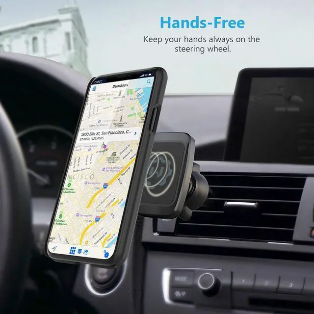 Alt view image 2 of 7 - Magnetic Phone Holder for Car, Twist-Lock Air Vent Car Phone Holder with Swift-Snap Technology, Secure Grip Car Phone Mount, Compatible with All Smartphones, Strong Magnets