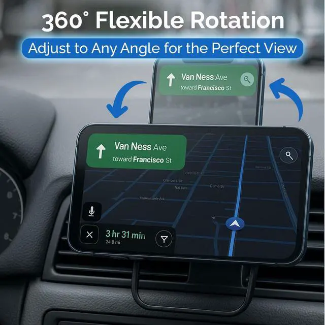 Alt view image 3 of 7 - MagSafe Car Mount, Magnetic Car Phone Holder for Vent & Dashboard, 360° Rotating Magnetic Phone Mount for Car Compatible with iPhone 16/15/14/13/12 Pro Max & Android, Military Grade