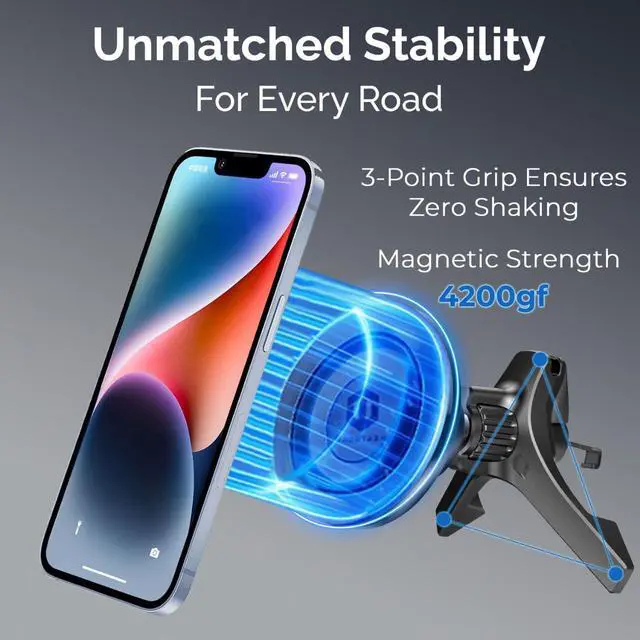 Alt view image 6 of 7 - MagSafe Car Mount, Magnetic Car Phone Holder for Vent & Dashboard, 360° Rotating Magnetic Phone Mount for Car Compatible with iPhone 16/15/14/13/12 Pro Max & Android, Military Grade