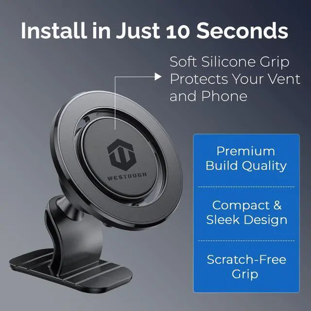 Alt view image 5 of 7 - MagSafe Car Mount, Magnetic Car Phone Holder for Vent & Dashboard, 360° Rotating Magnetic Phone Mount for Car Compatible with iPhone 16/15/14/13/12 Pro Max & Android, Military Grade