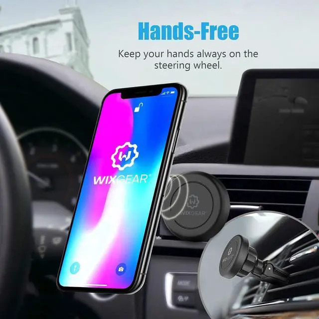 Alt view image 2 of 7 - Universal Twist-Lock Air Vent Magnetic Car Mount Holder for Cell Phones with Fast Swift-snap Technology Supports Devices up to 14oz