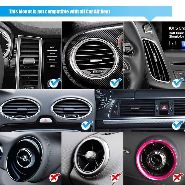 Alt view image 6 of 7 - Universal Twist-Lock Air Vent Magnetic Car Mount Holder for Cell Phones with Fast Swift-snap Technology Supports Devices up to 14oz