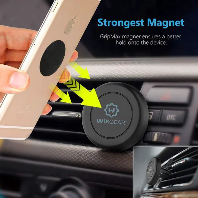 Alt view image 3 of 7 - Universal Twist-Lock Air Vent Magnetic Car Mount Holder for Cell Phones with Fast Swift-snap Technology Supports Devices up to 14oz