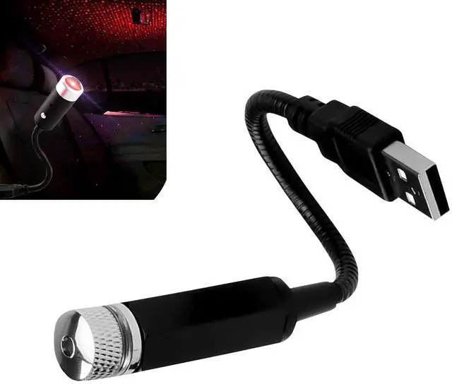 Main image of 1PC USB Star Projector Night Light for Car Interior, Portable Adjustable Starry Night Light, Universal for Most Car Ceiling, Bedroom, Wall, Party (Red)