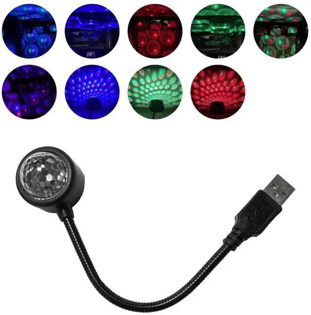 Main image of USB Star Night Light Projector, Portable Car Roof Sound Activated Atmosphere Lamp, Adjustable Auto Interior Atmosphere Decorative Light for Vehicle, Bedroom, Ceiling, Party