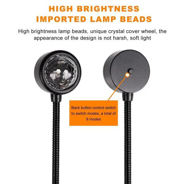 Alt view image 3 of 6 - USB Star Night Light Projector, Portable Car Roof Sound Activated Atmosphere Lamp, Adjustable Auto Interior Atmosphere Decorative Light for Vehicle, Bedroom, Ceiling, Party