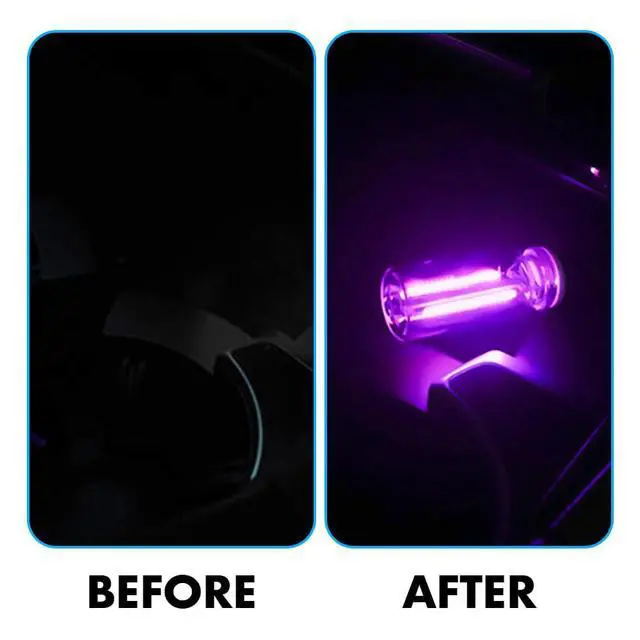 Alt view image 2 of 7 - 2Pcs Car USB Night Lights, Touch Control Car Interior Ambiance Lights Portable Mini Glass Bottle LED Bulb Night Lights Suitable for Vehicles, Bedrooms, Camping, and Holiday DecorationsPurple